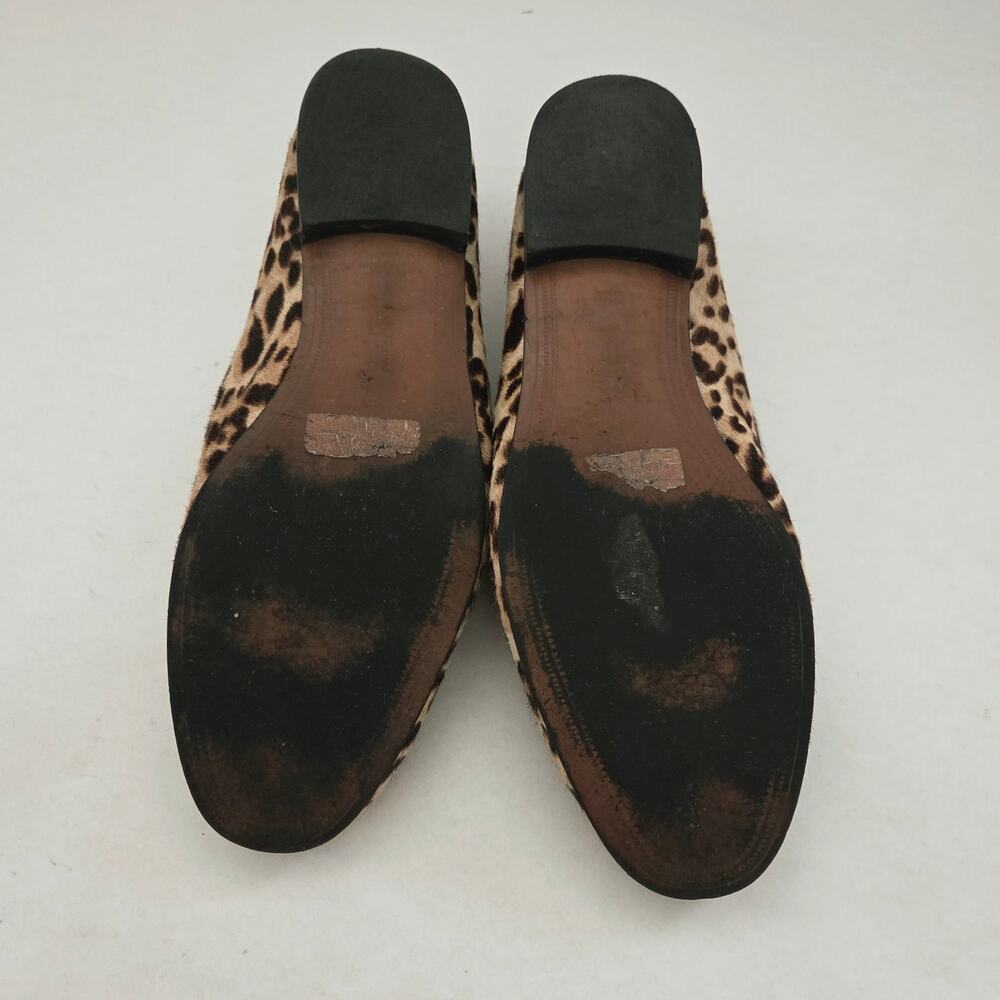 Sam Edelman Lior Leather Calf Hair Leopard Print Bridle Loafers Sz 8.5 Academia - Picture 9 of 11